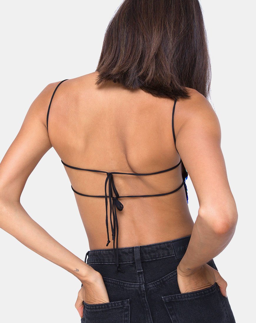 Image de Ahena Crop Top in Dragon Fruit Sequin