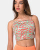 Image de Ahena Crop Top in Fluro Leopard with Clear Sequin
