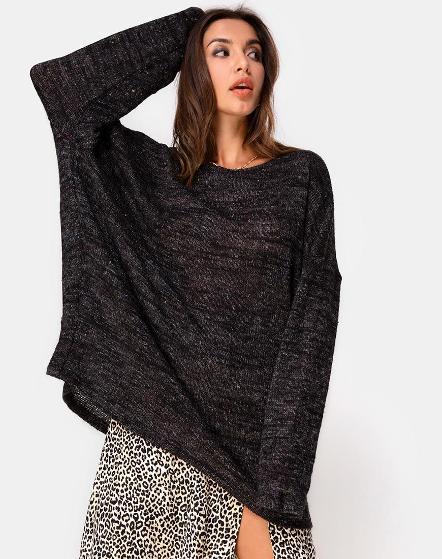 Pull Ajie en tricot noir