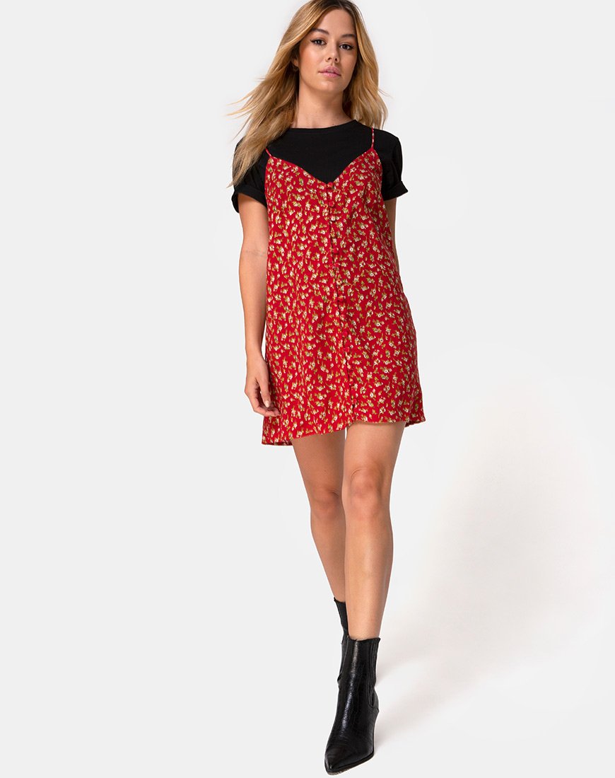 Image of Akina Dress in Falling For You Floral Red