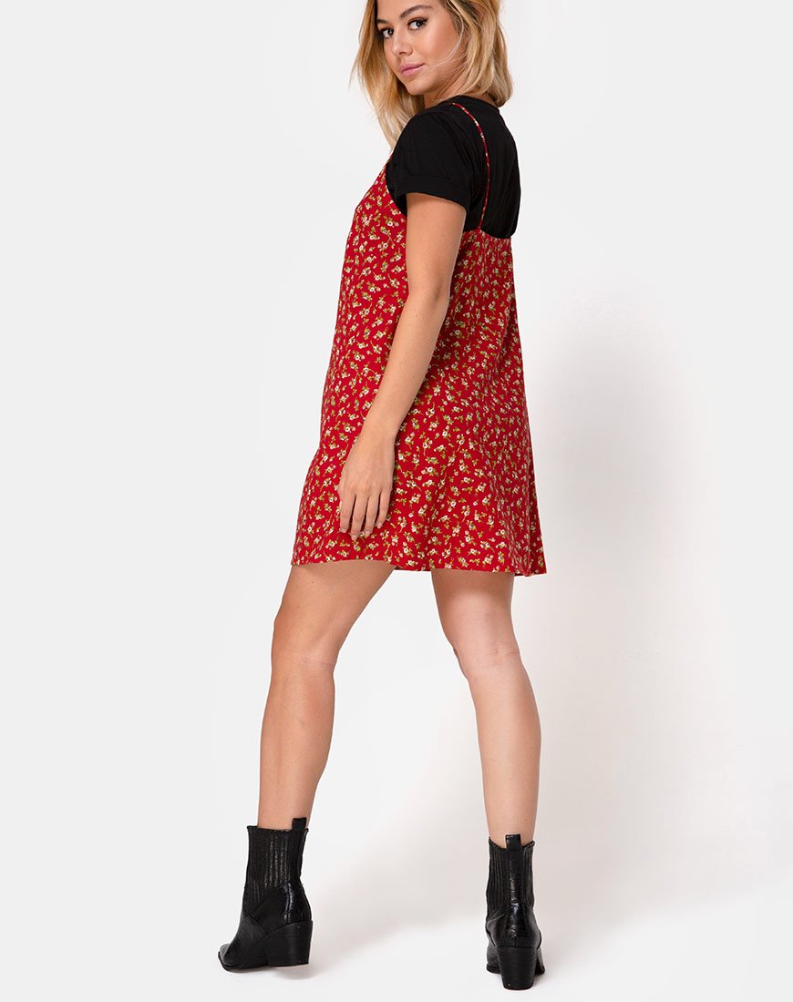 Image of Akina Dress in Falling For You Floral Red