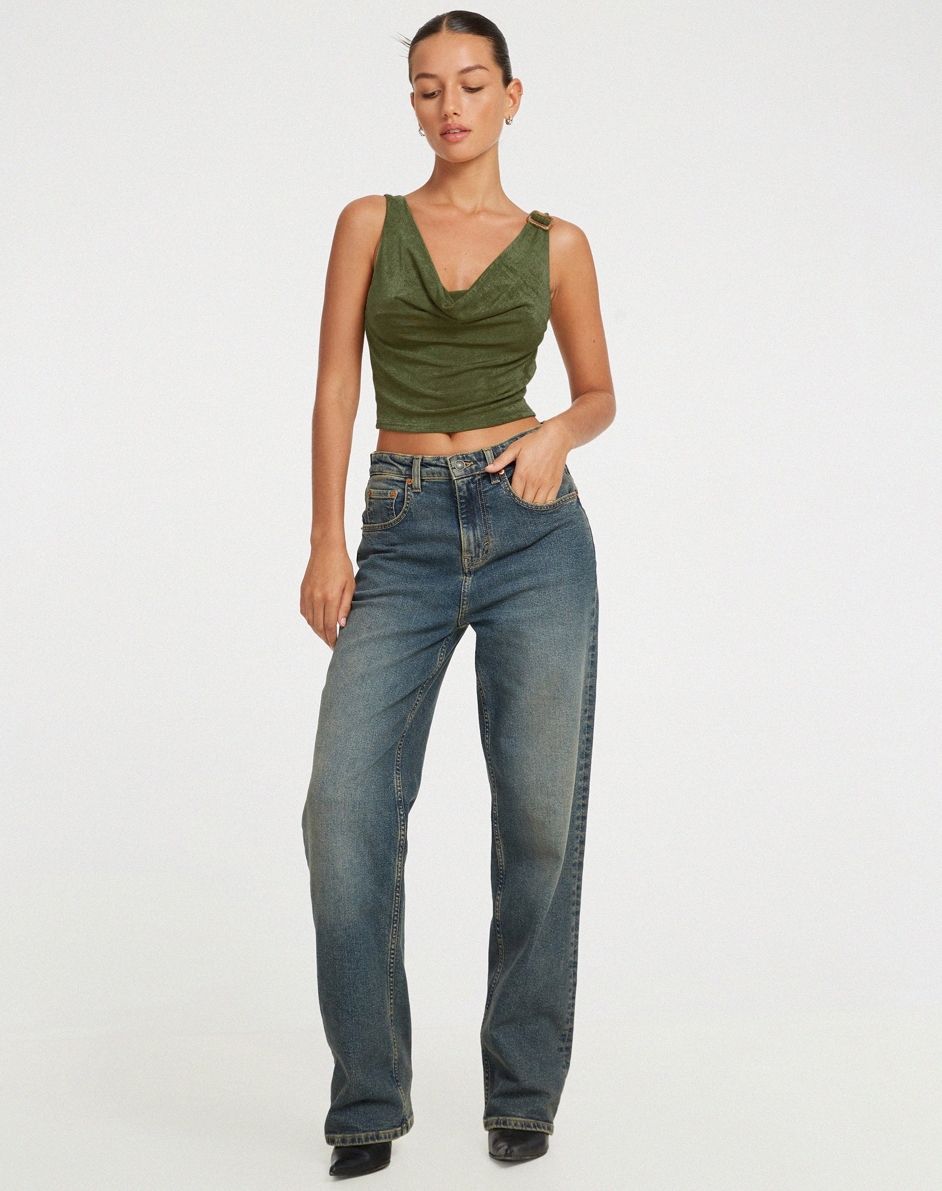 Image de Masayo Crop Top in Khaki