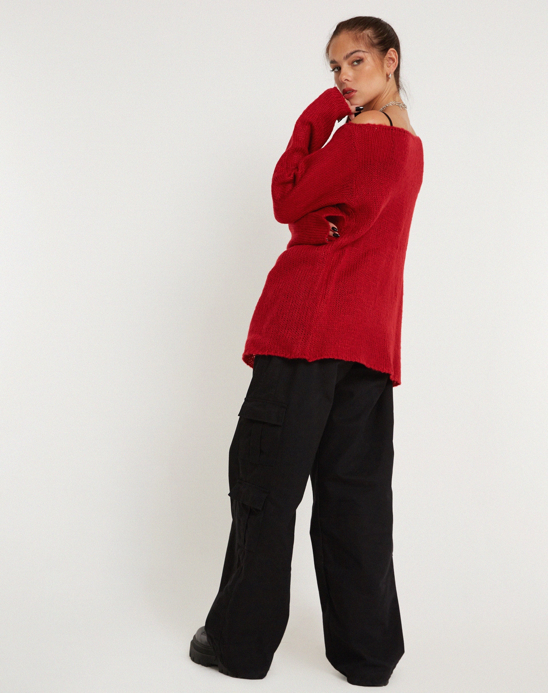 Image de Akohara Laddered Knitted Top in Molten Lava