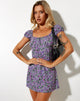 Image de la mini robe Alegra en fleurs de lilas