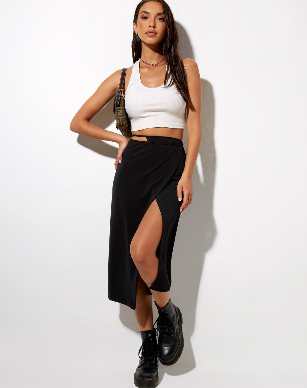 Jupe midi Alicia, noire