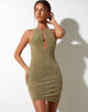 IMAGE DE Alannah Bodycon Dress in Mixed Animal Flock Olive