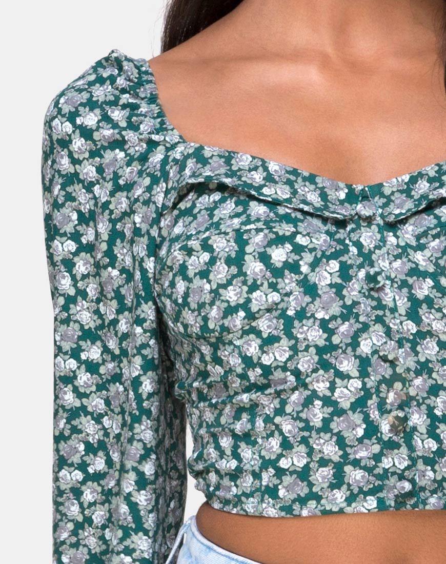 Image de Alor Crop Top in Floral Bloom Green