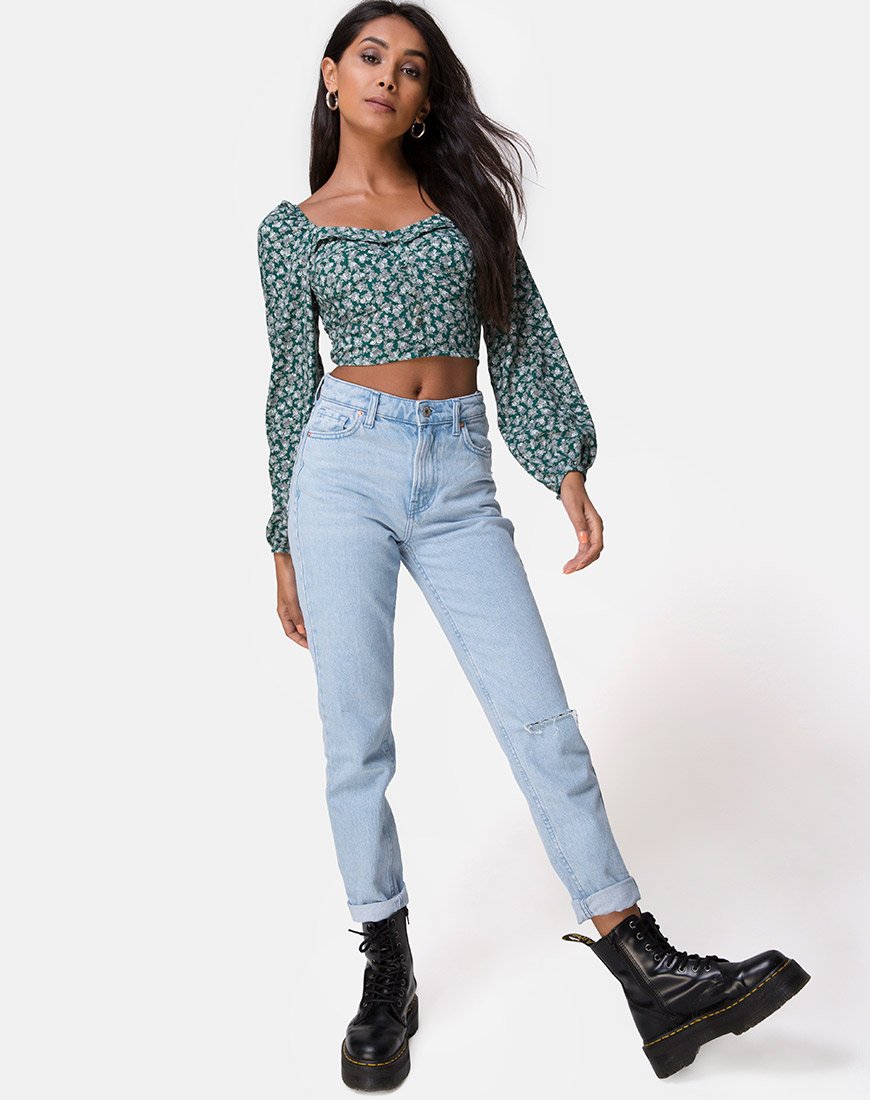 Image de Alor Crop Top in Floral Bloom Green