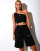 Image du short Alvaro en noir Broderie de Tokyo
