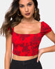 Image de Alya Crop Top in Tonal Floral Red