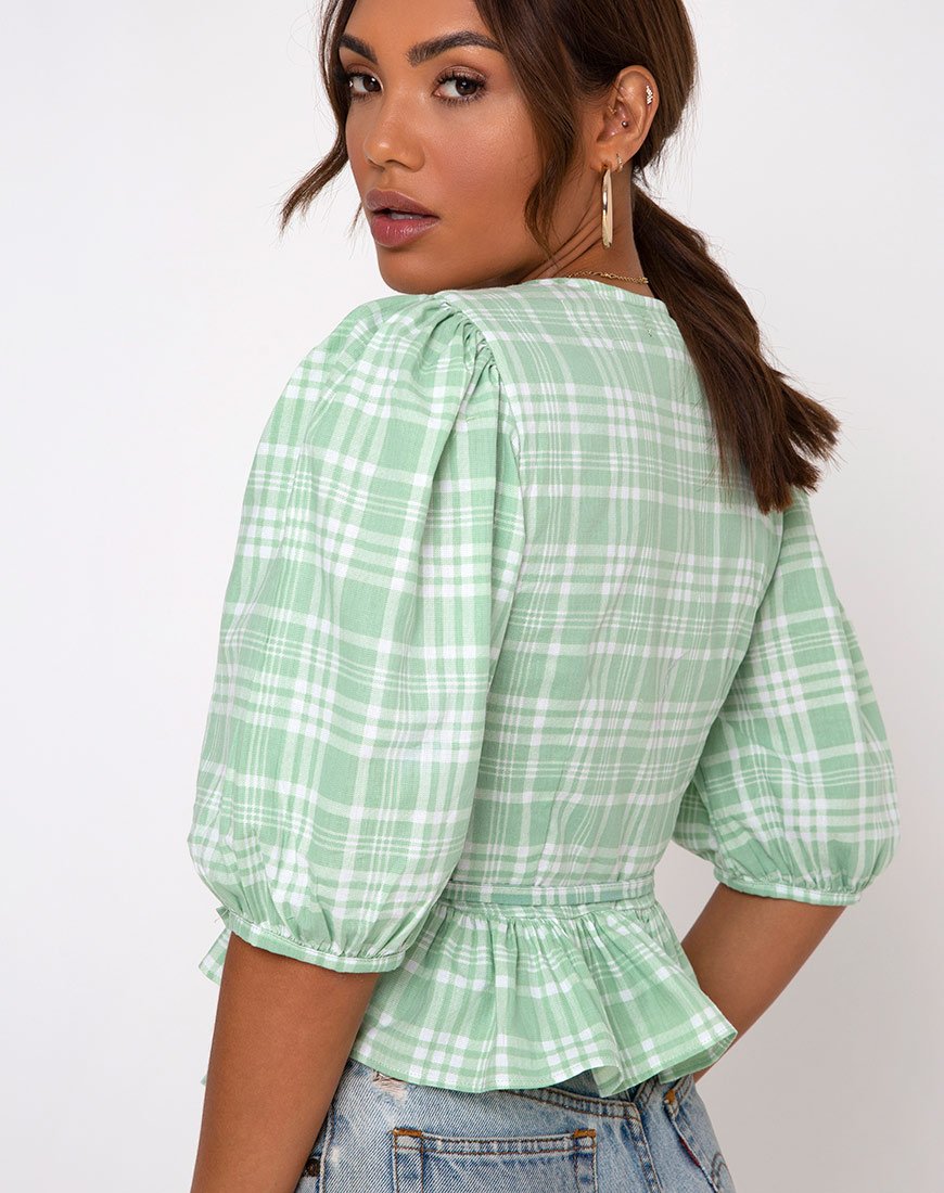 Image de Amiya Top in Table Cloth Neo Mint