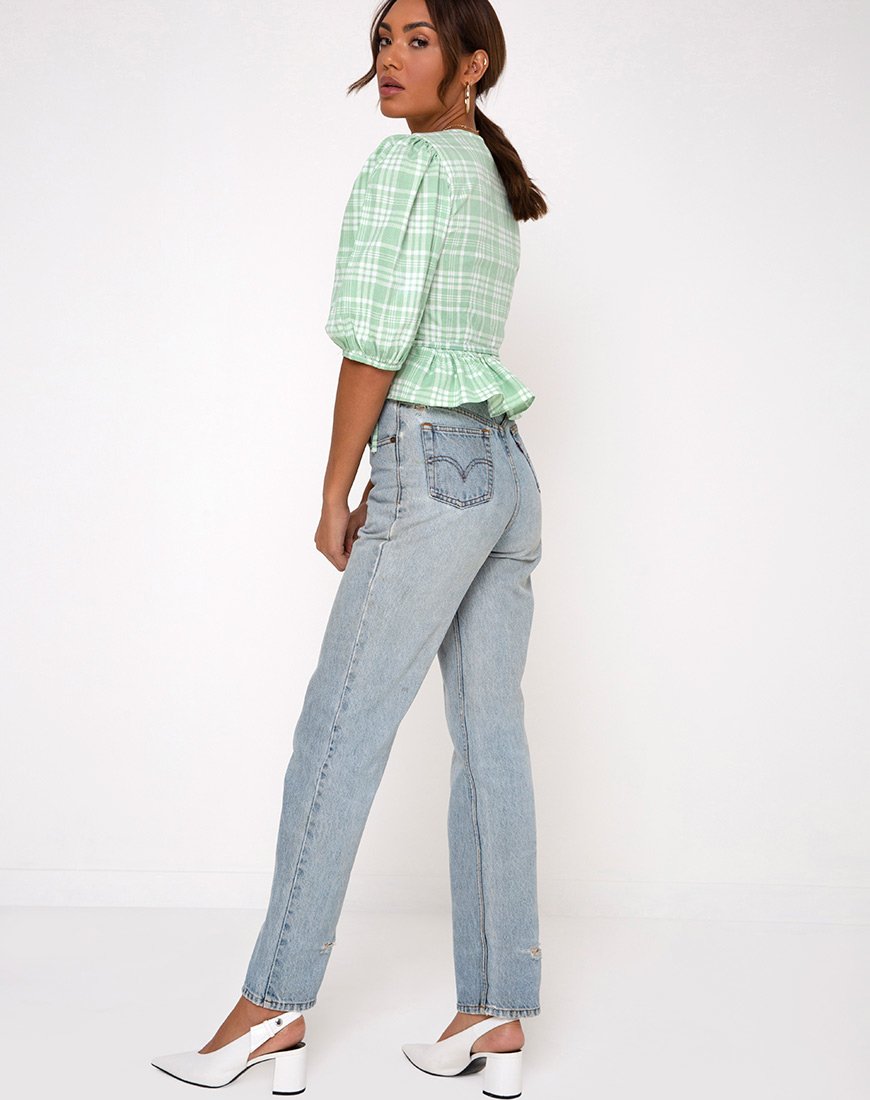 Image de Amiya Top in Table Cloth Neo Mint