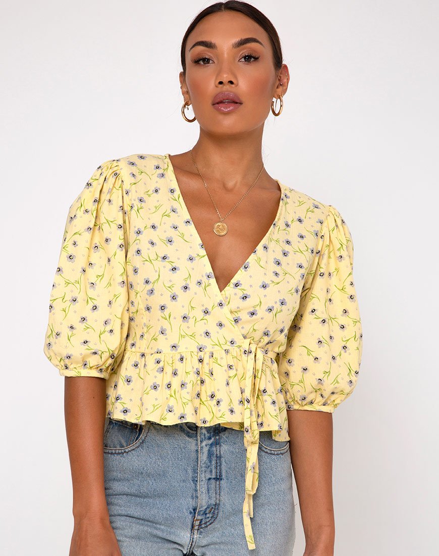 Image de Amiya Top in Wild Flower Lemon Drop