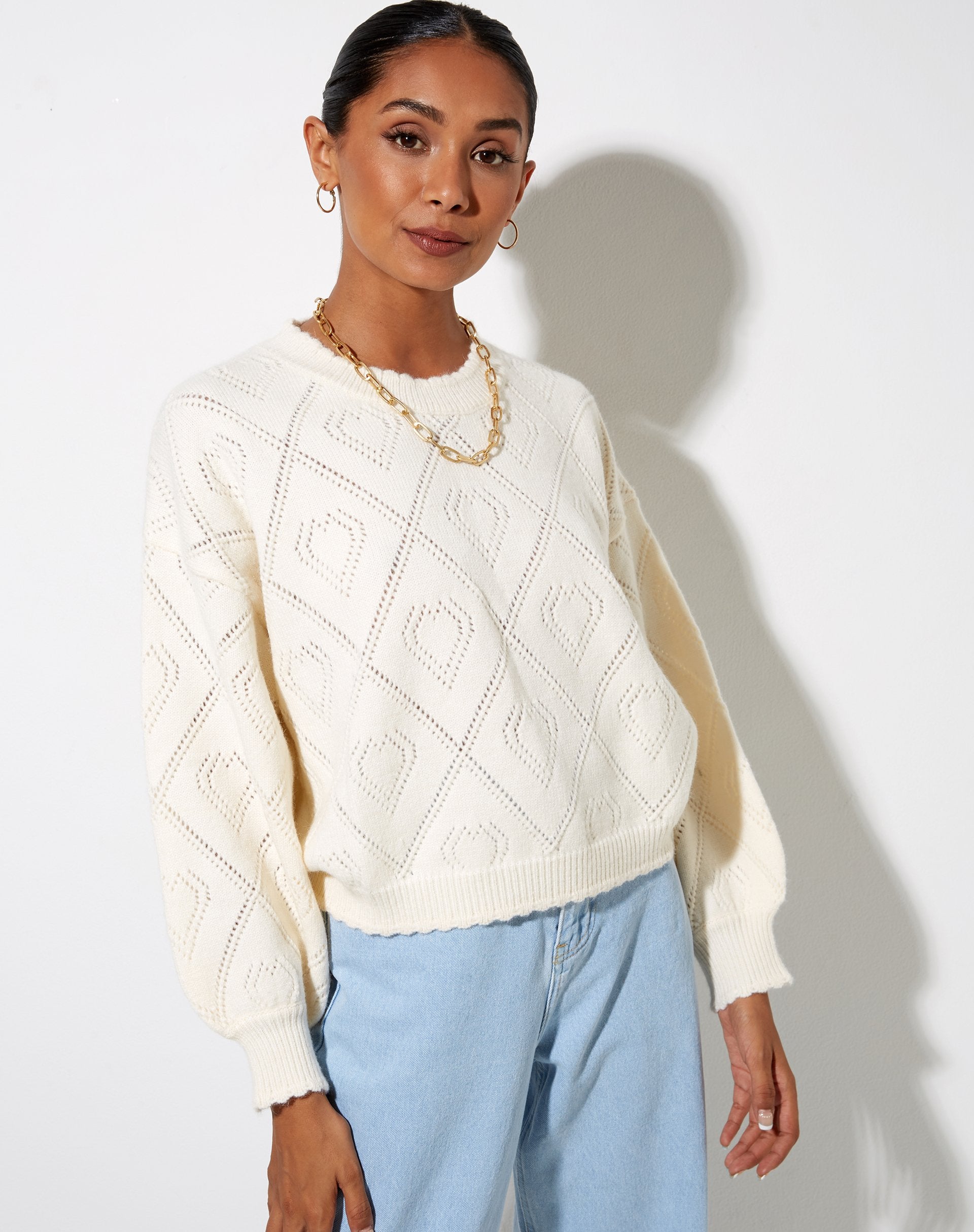 Image de l'Ammar Jumper en Diamond and Heart Cream