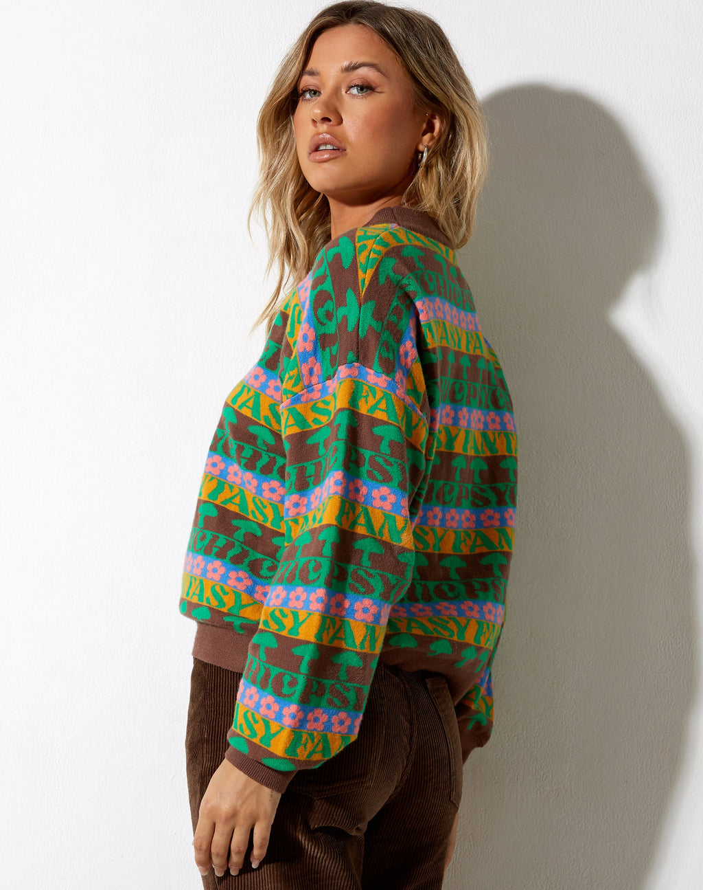 Pull Ammar en mélange Fairisle Brown