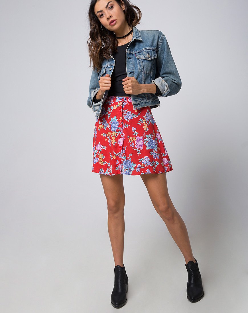 Image de la jupe patineuse Andrea en Fleur Vintage