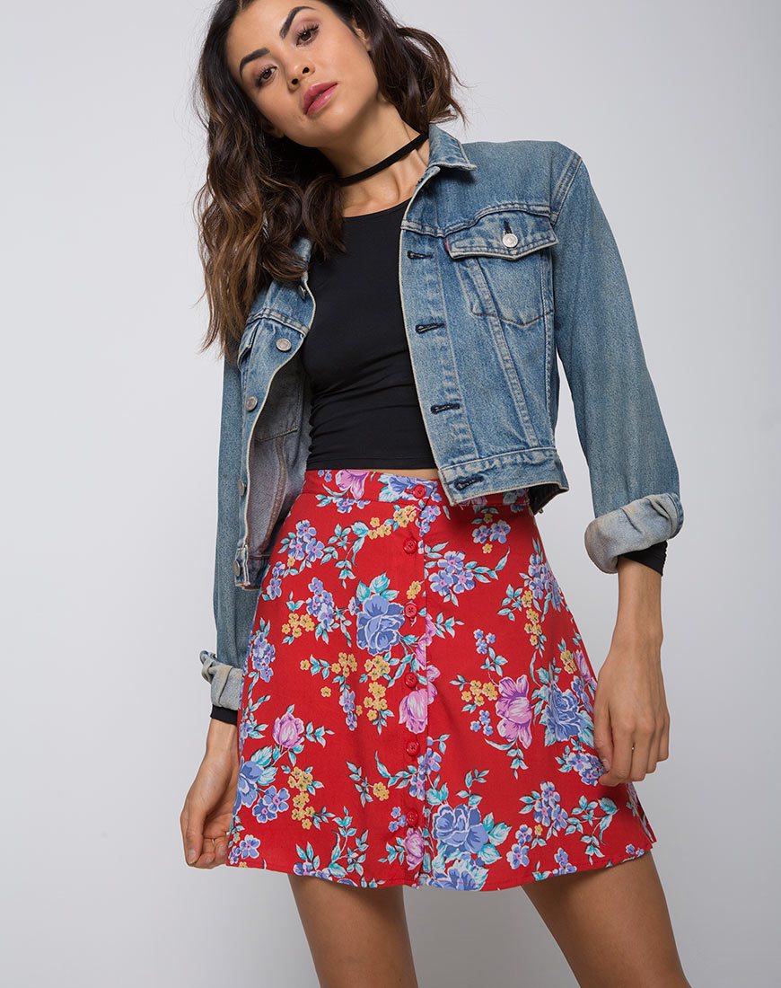 Jupe patineuse Andrea, Vintage Fleur