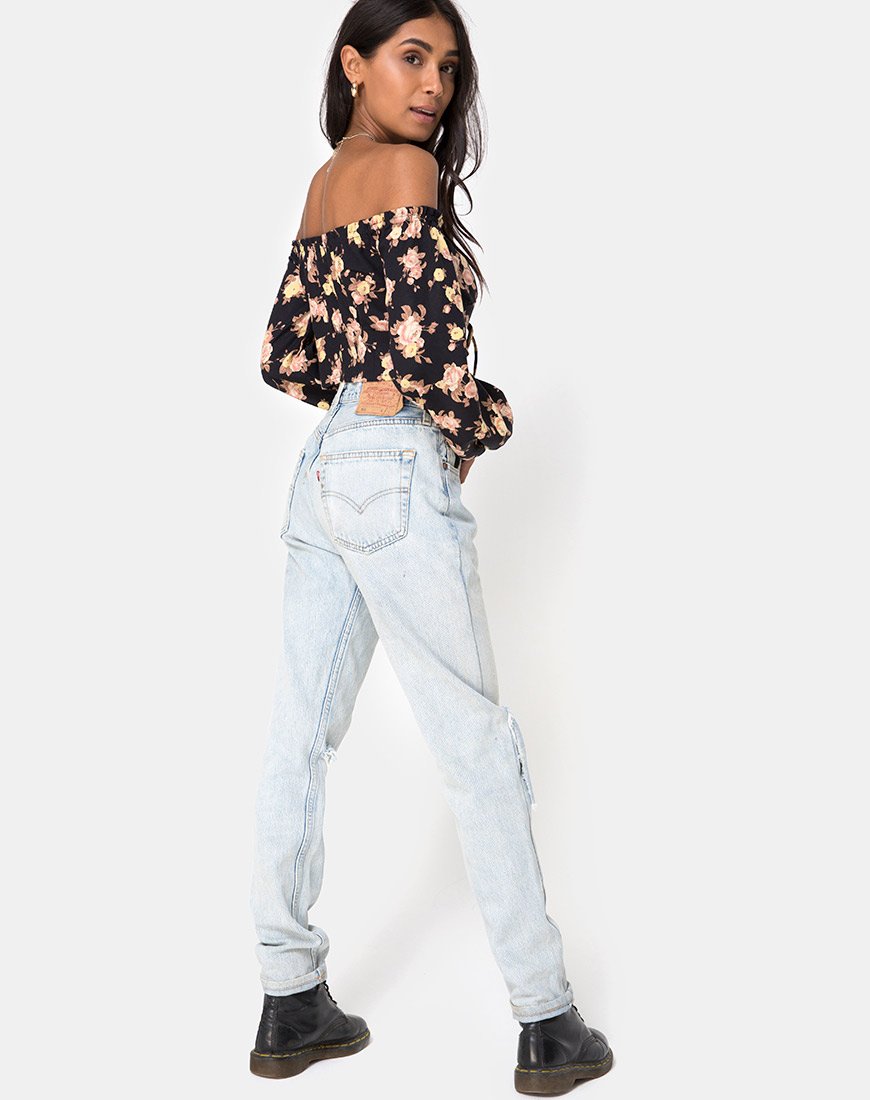 Image de Aneca Off The Shoulder Top in Antique Rose Black