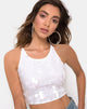 Image de Anery Crop Top in Clear Disc Sequin
