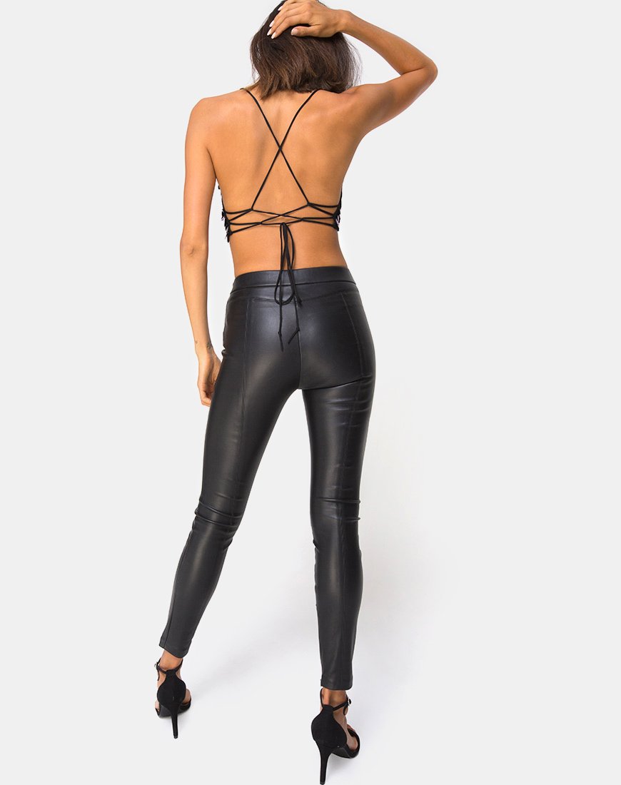 Image of Angel Crop Top in Plum Disc Sequin