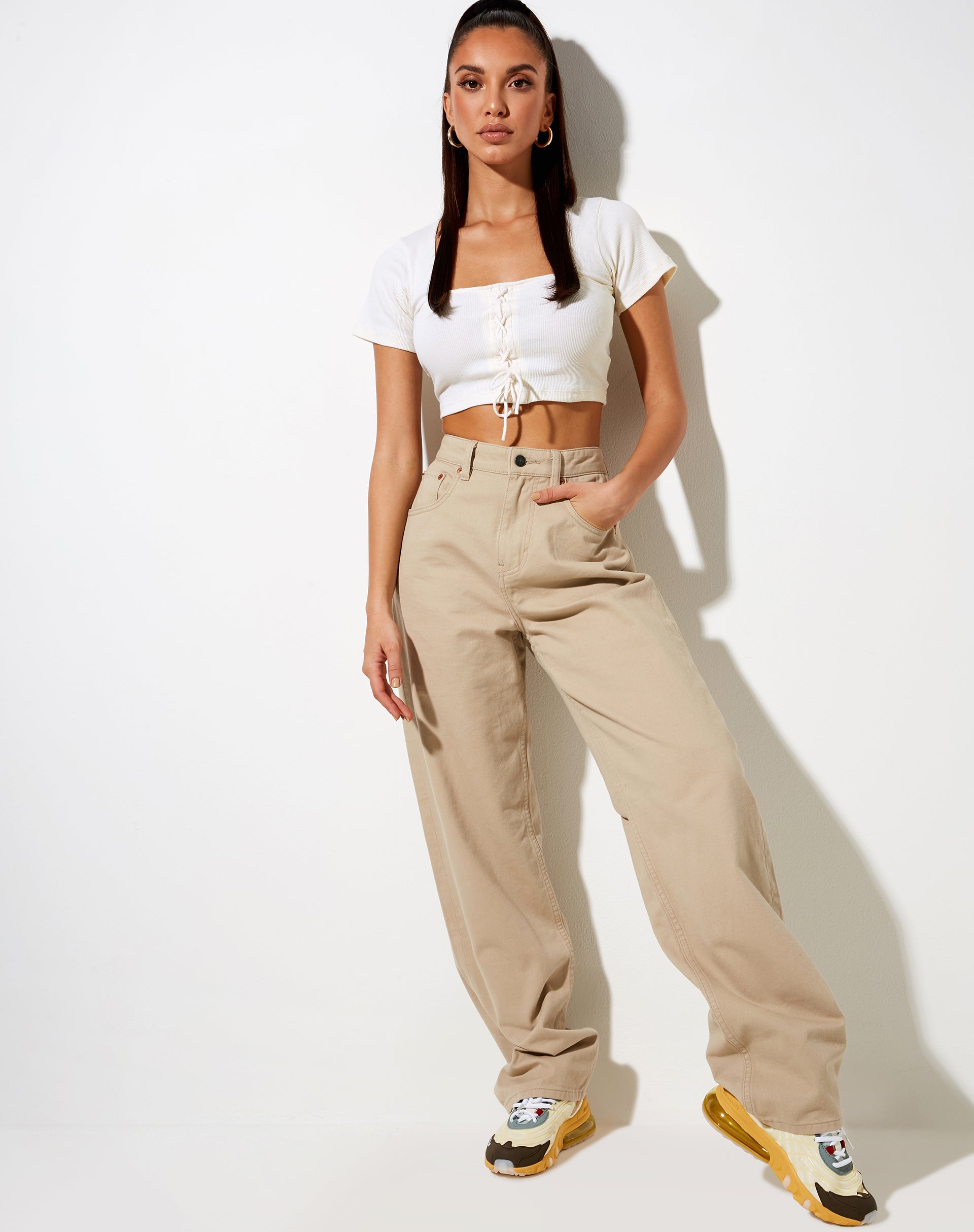 Image de Anjali Crop Top in Rib Ivory