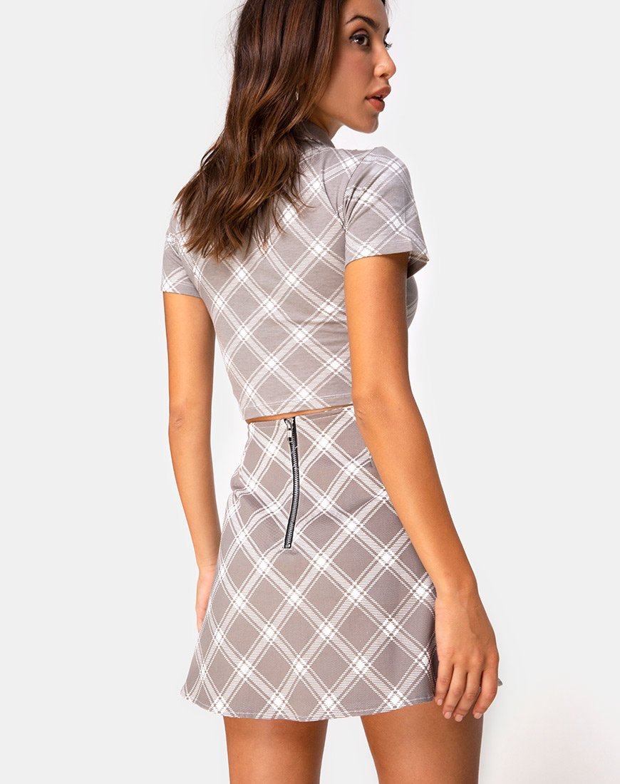 Jupe Annie, Grunge Check Taupe