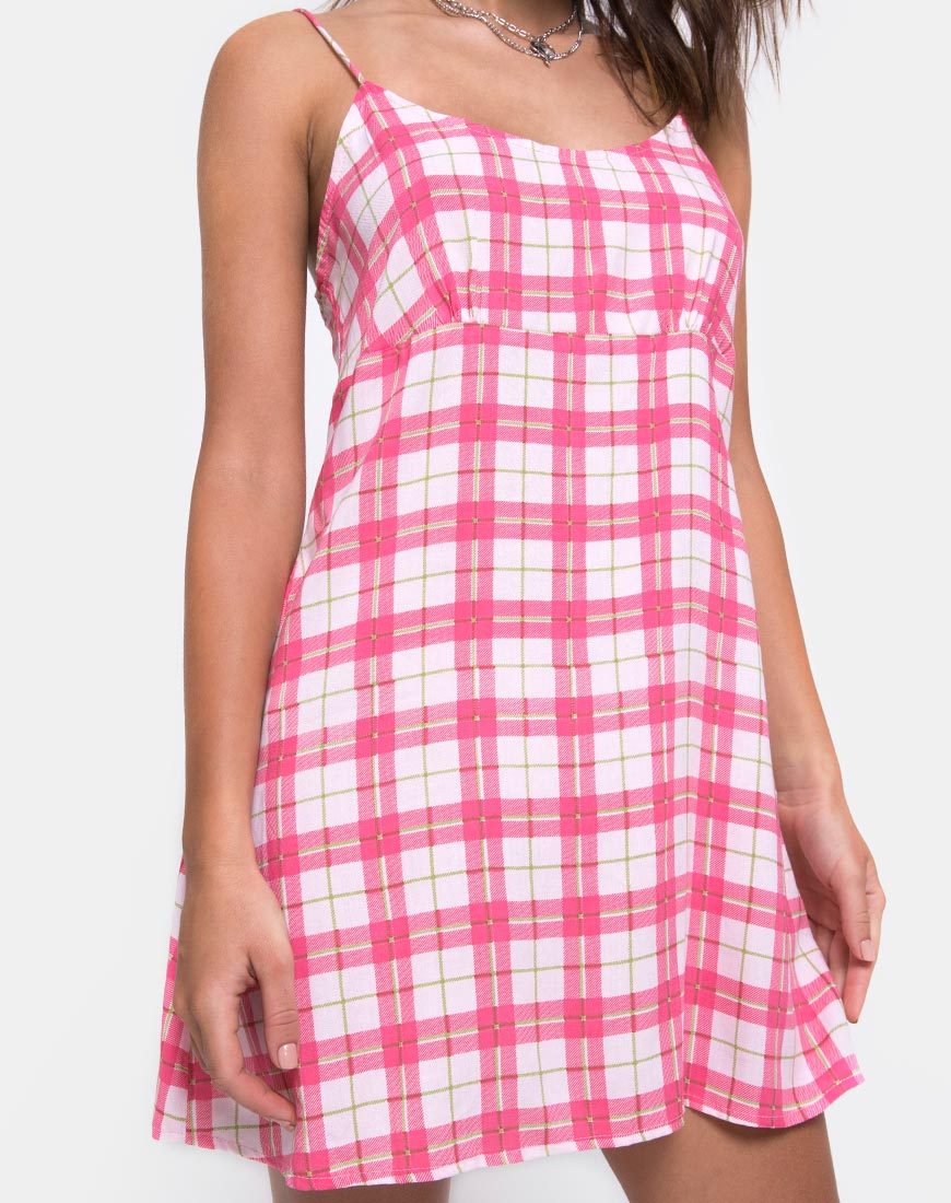 Image de Anoma Slip Dress in Picnic Check Pink