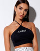 Image de April Crop Top in Black Angel in White