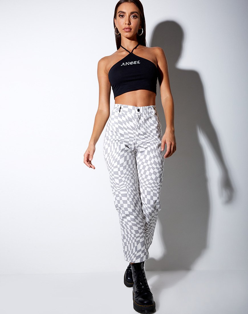 Image de April Crop Top in Black Angel in White