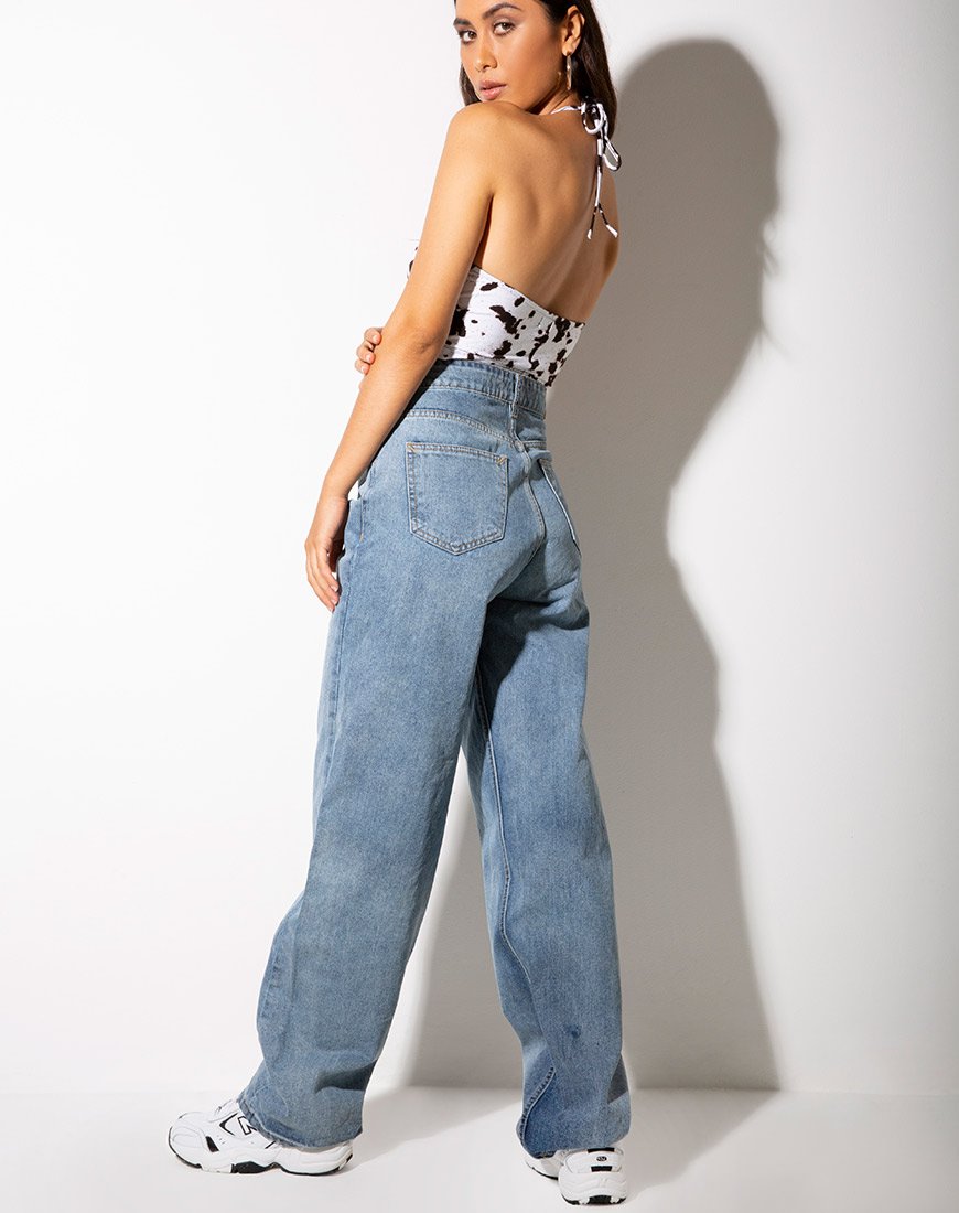 Image de April Crop Top en Mini Cow Noir et Blanc