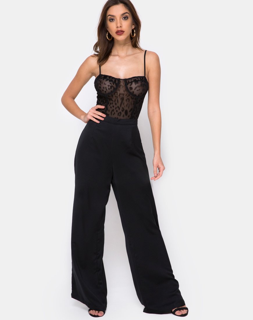 Image de Ari Palazo Trouser in Satin Black