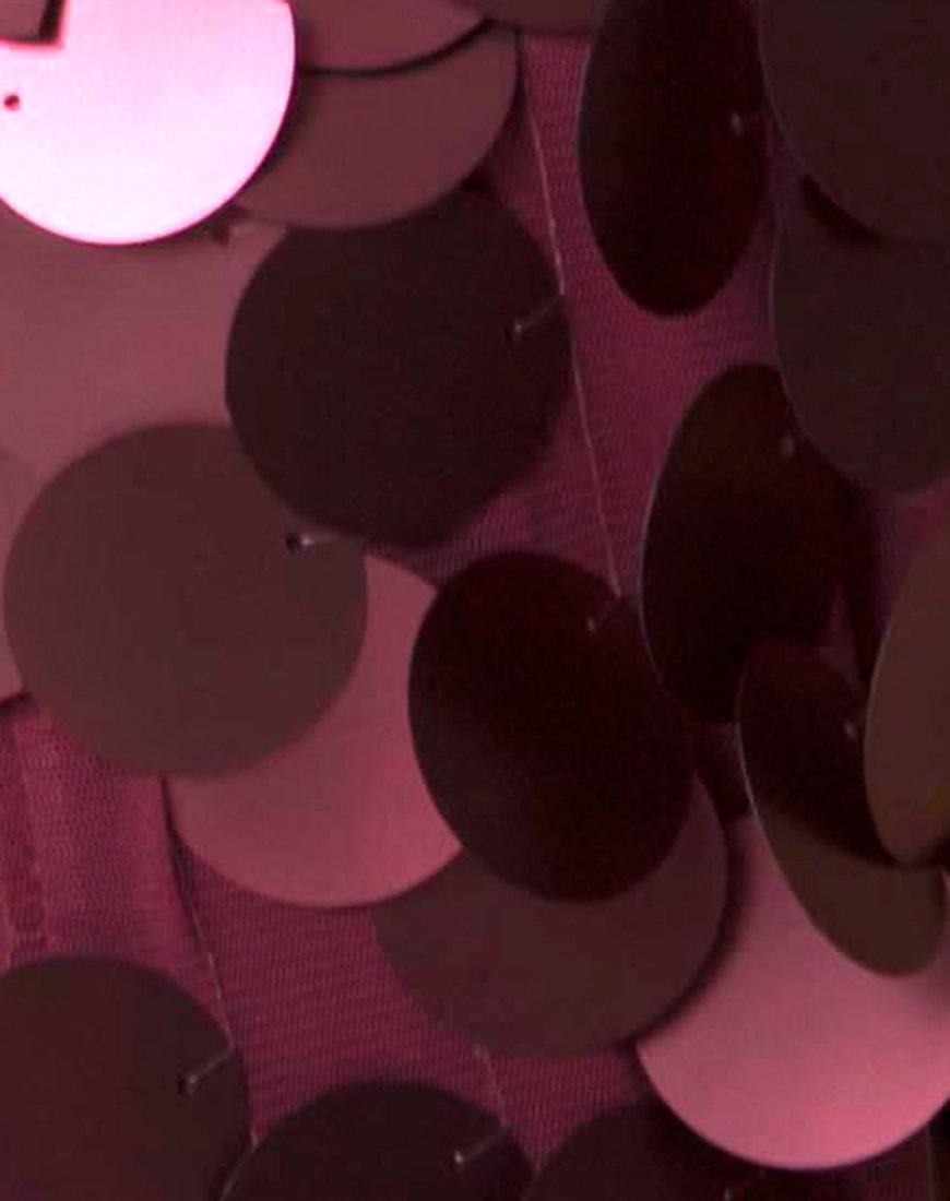 Image of Ariel Plunge Bodice in Rose Big Disc Sequin