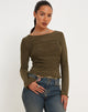 Image de Armina Mesh Long Sleeve Top in Green Leaf