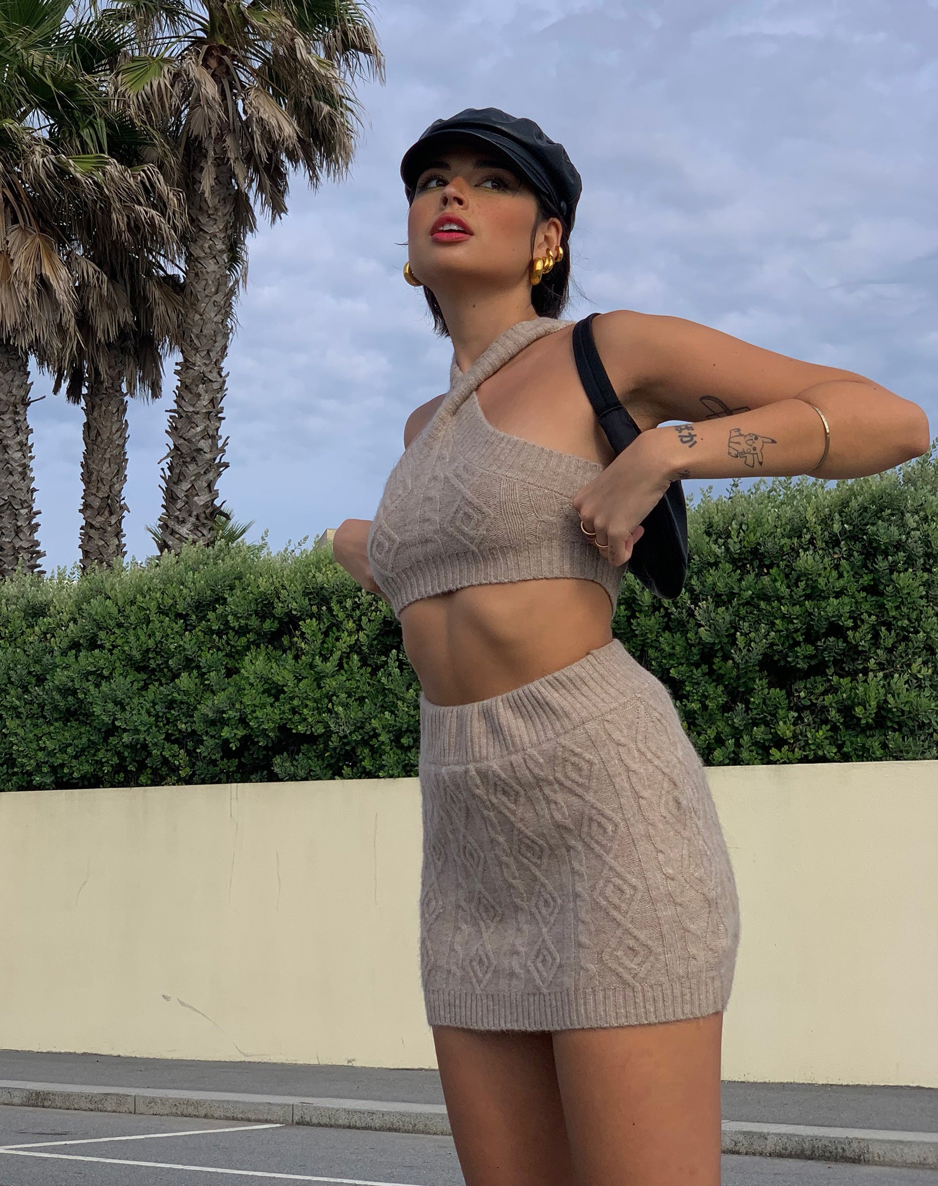 Image de MOTEL X IRIS Asira Crop Top in Knit Oatmeal