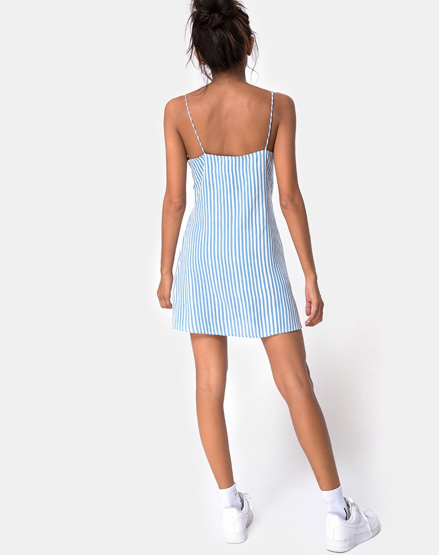 Image de Auvaly Slip Dress in Basic Stripe Blue and White