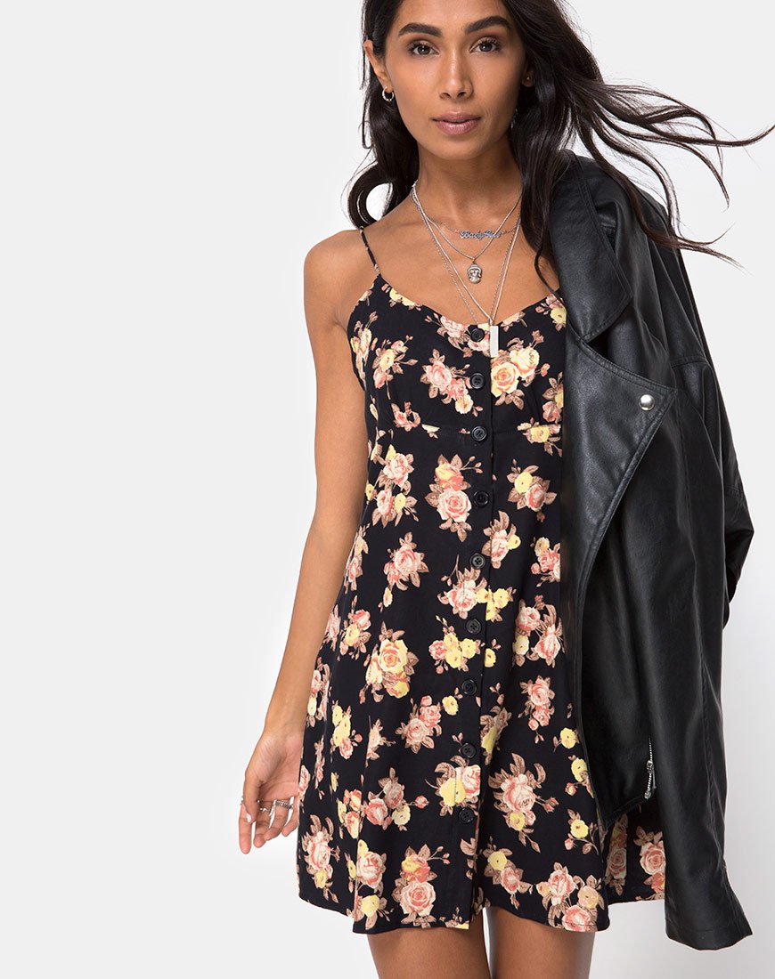 Image de Auvaly Slip Dress in Antique Rose Black
