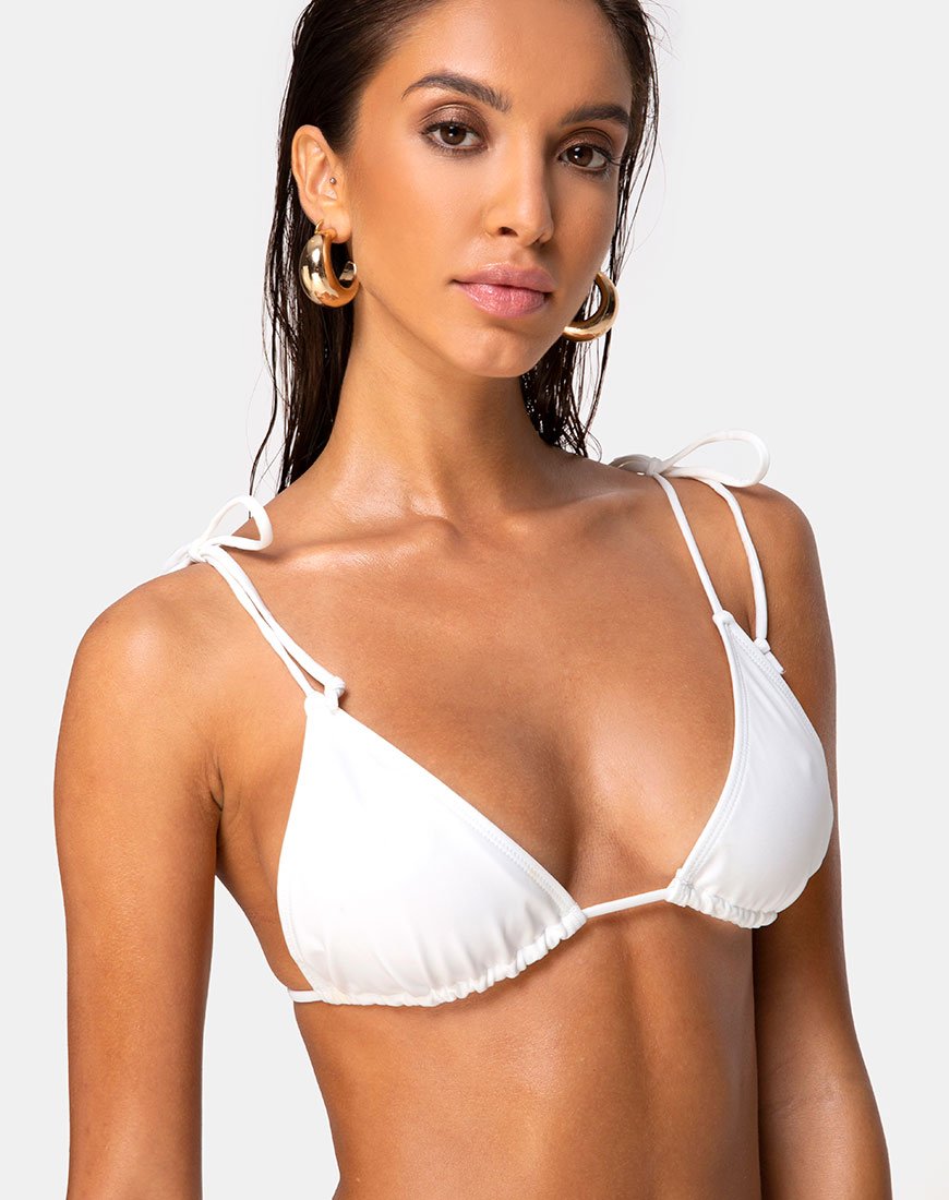 Top de bikini Avella, ivoire