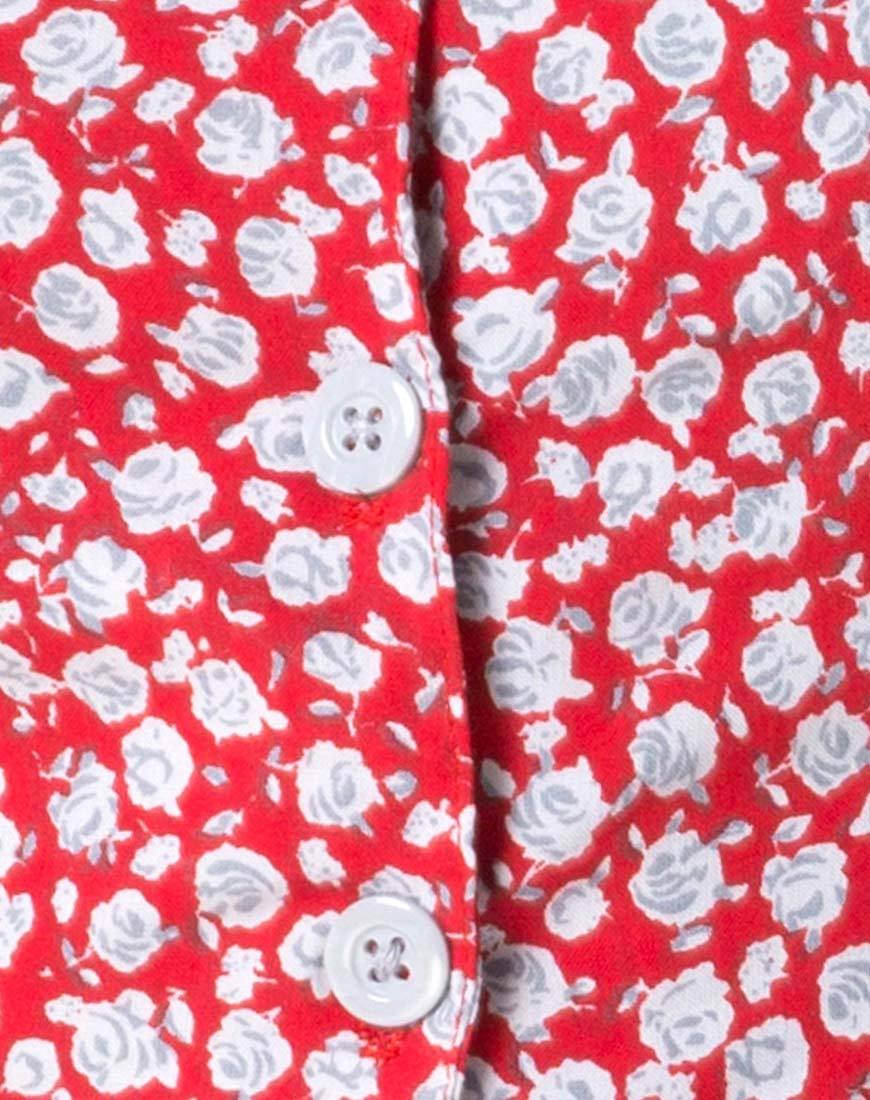 Image of Bae Playsuit in Ditsy Rose Red and Silver