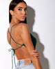 Image de Baila Crop Top in Satin Forest Green