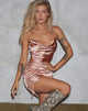 Image de la mini-jupe Romalia en satin Rose Gold
