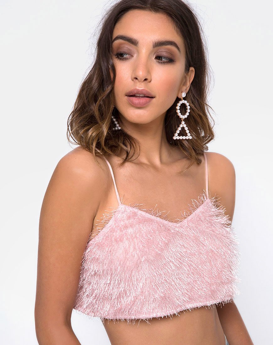 Image de Balien Crop Top in Fringe Sugar Pink
