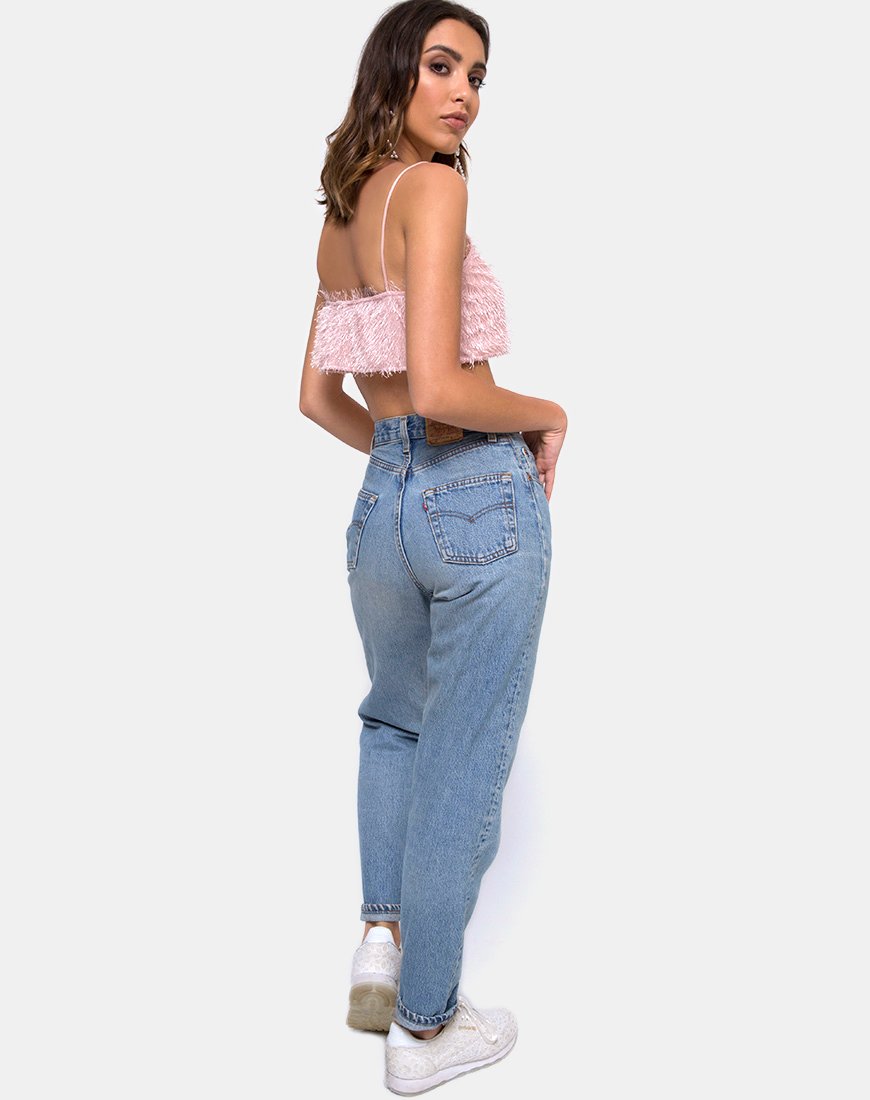 Image de Balien Crop Top in Fringe Sugar Pink
