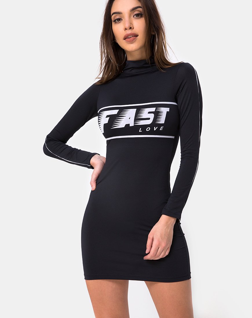 Image de Balin Bodycon Dress in Black Fast Love