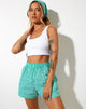 Image de LALA SHORT VERTICAL STRIPE GREEN WHITE