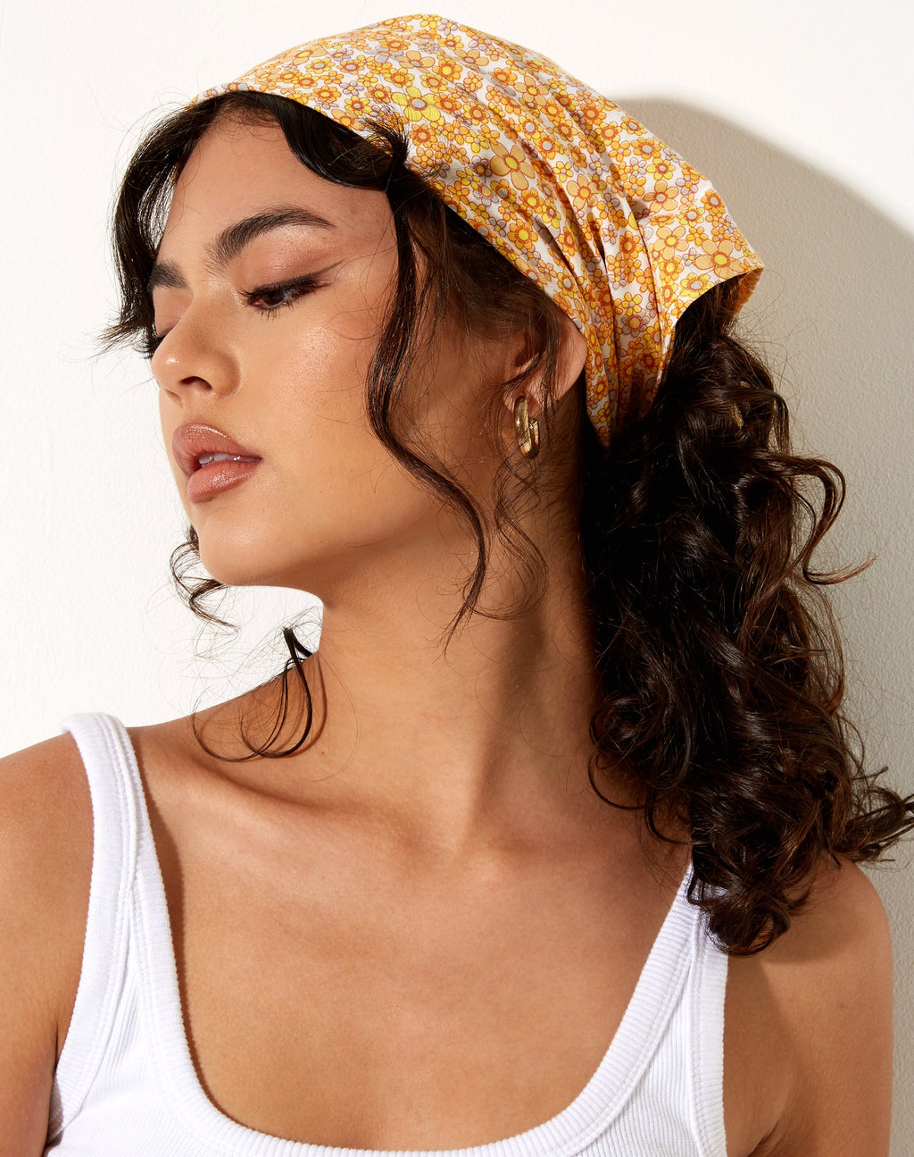 Bandana en fleur de jardin jaune