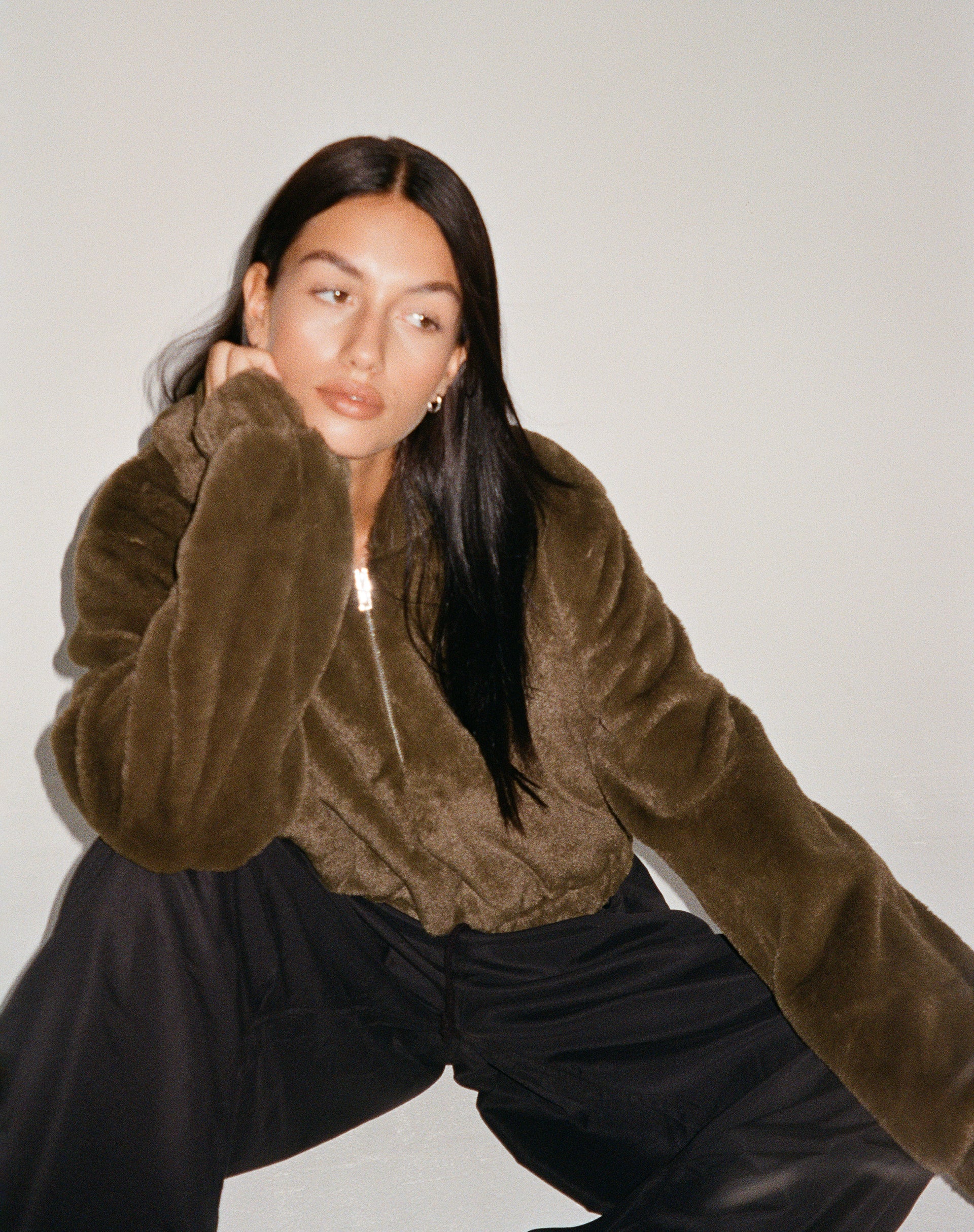 Image de la veste zippée Banowa en olive