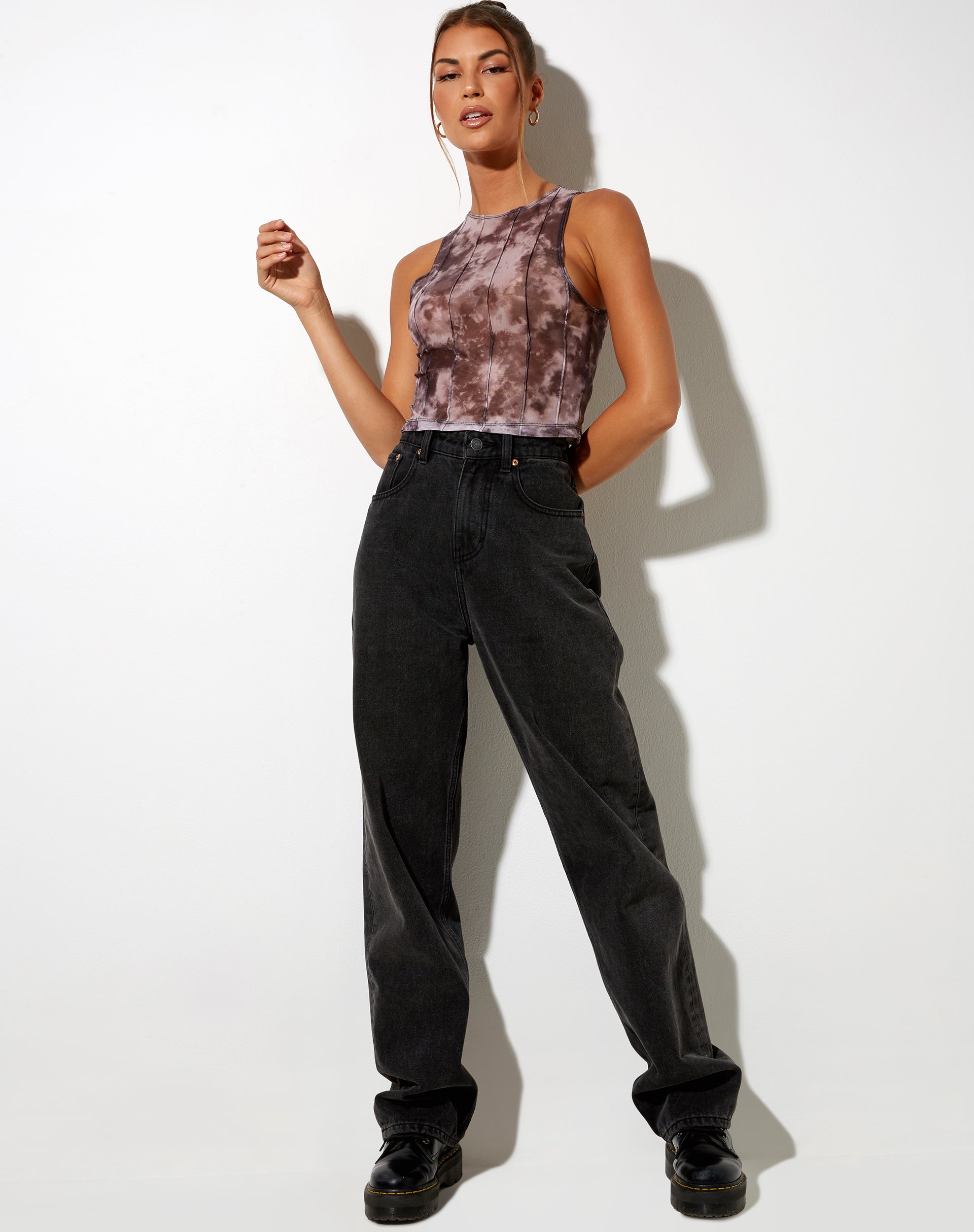 Image de Barika Top in Mesh Smoke Black Grey