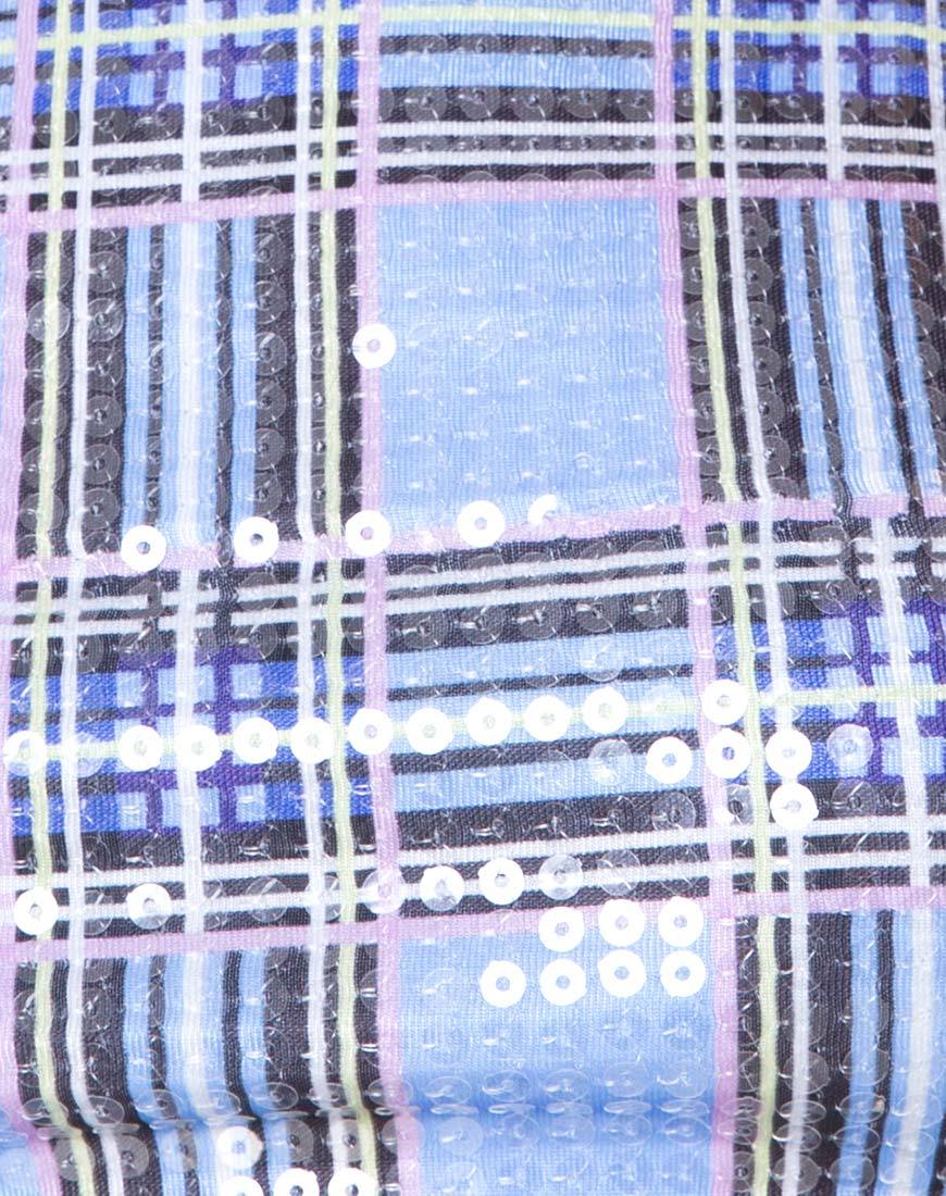 Image of Barilla Crop Top in 90s Check with Clear Sequin