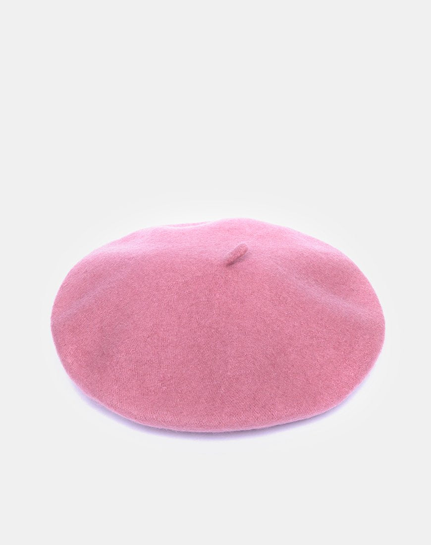 Image du béret en laine rose foncé