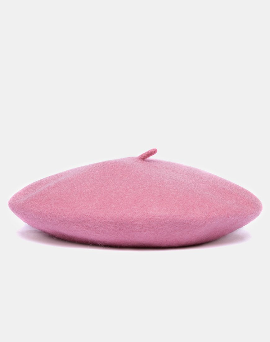 Image du béret en laine rose foncé